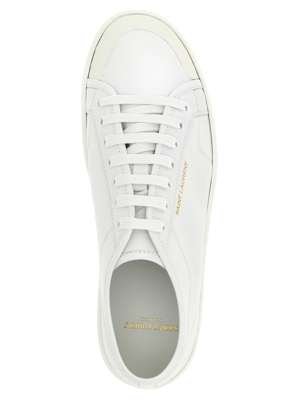 Saint Laurent Weiße Kalbsleder Low-Top-Sneaker