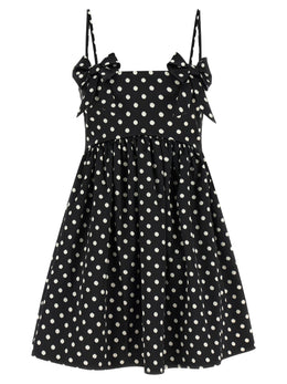Ganni Schwarzes Polyester-Kurzkleid