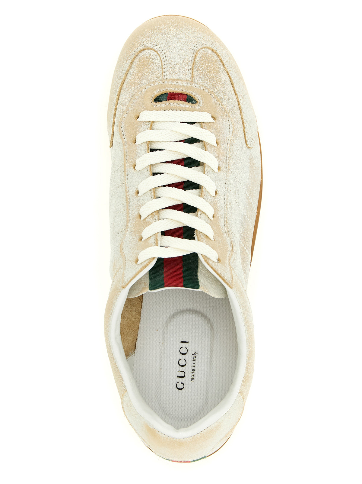 Gucci Beige Kalbsleder Low-Top-Sneaker