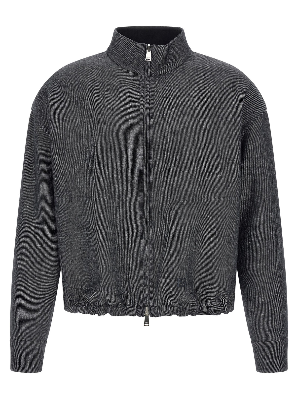 Fendi Blaue Jeansjacke aus Leinen
