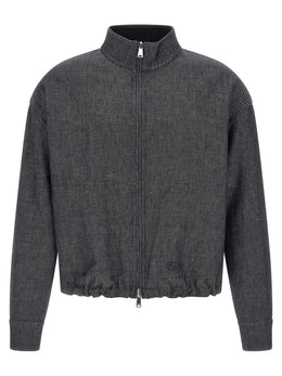 Fendi Blaue Jeansjacke aus Leinen
