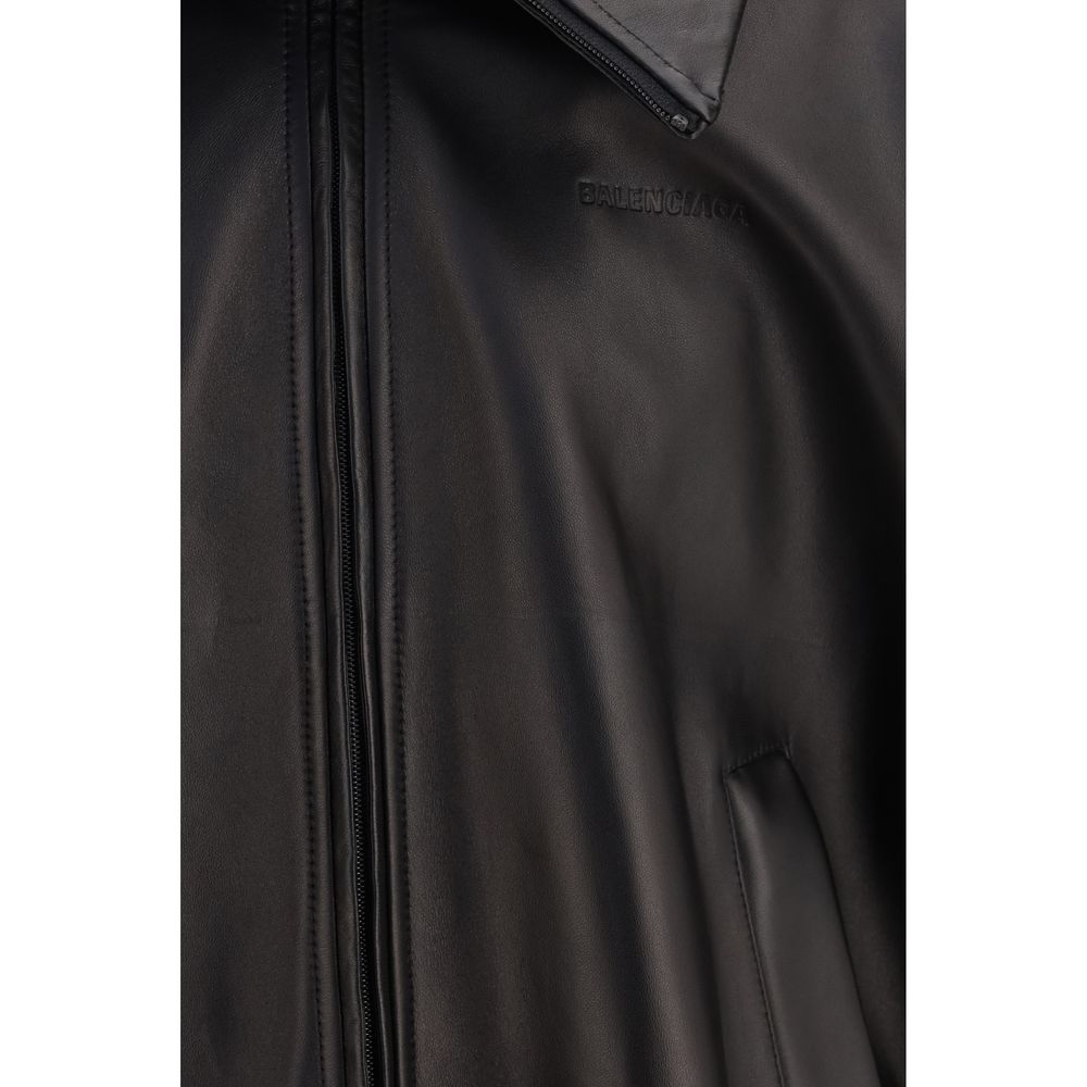 Balenciaga Schwarze Lammlederjacke Ovis Aries