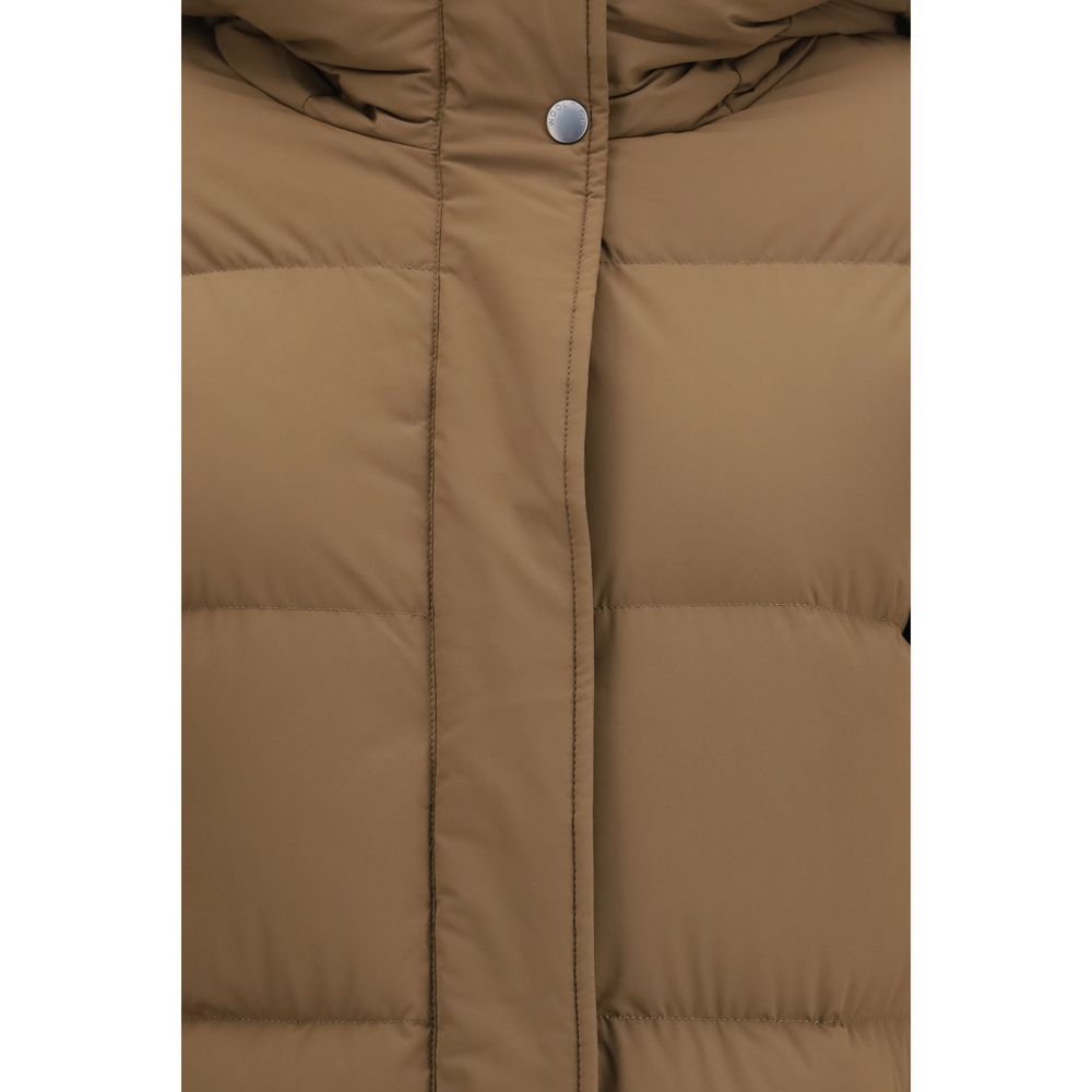 Woolrich Braune Polyamid-Jacke in voller Länge