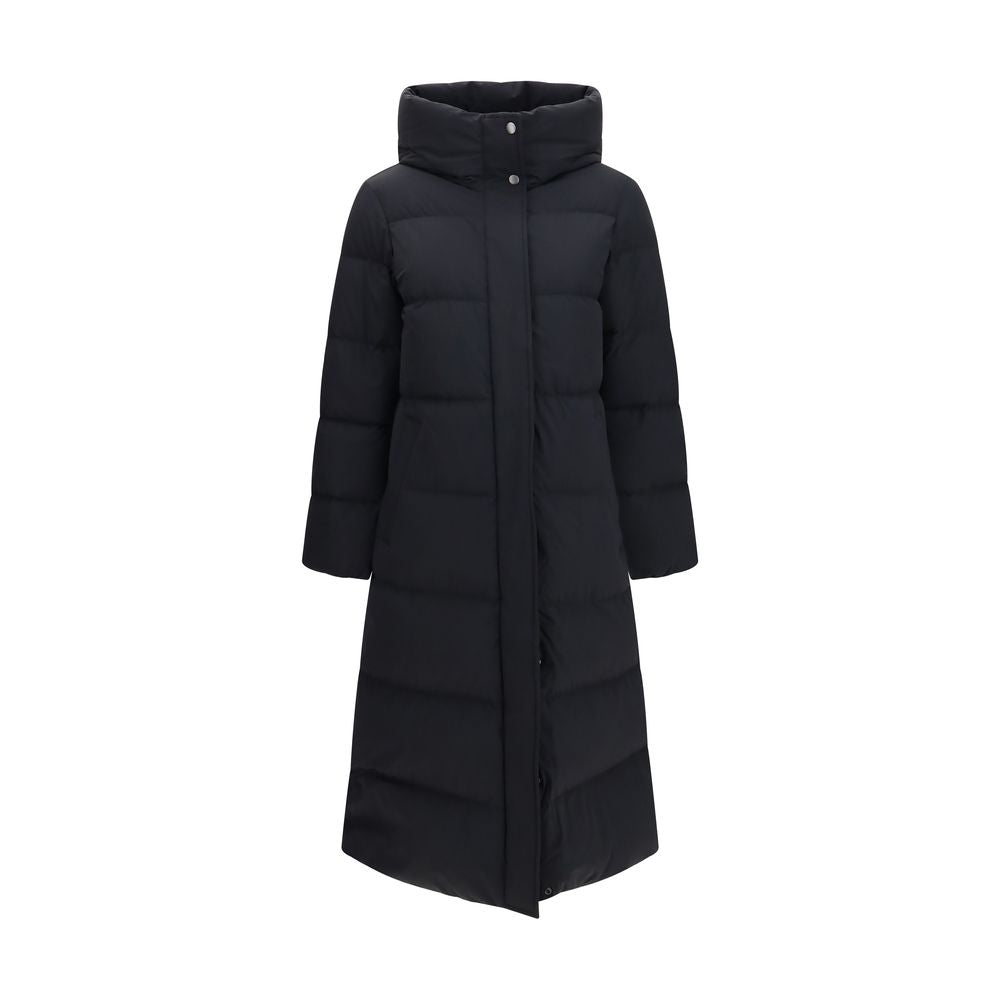 Woolrich Schwarze Polyamid-Jacke in voller Länge