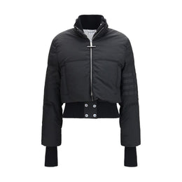 Thom Browne Schwarze Polyamid-Jacke in voller Länge
