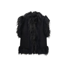 Fendi Schwarze Weste aus Lammwolle Oves Aries, ärmellos