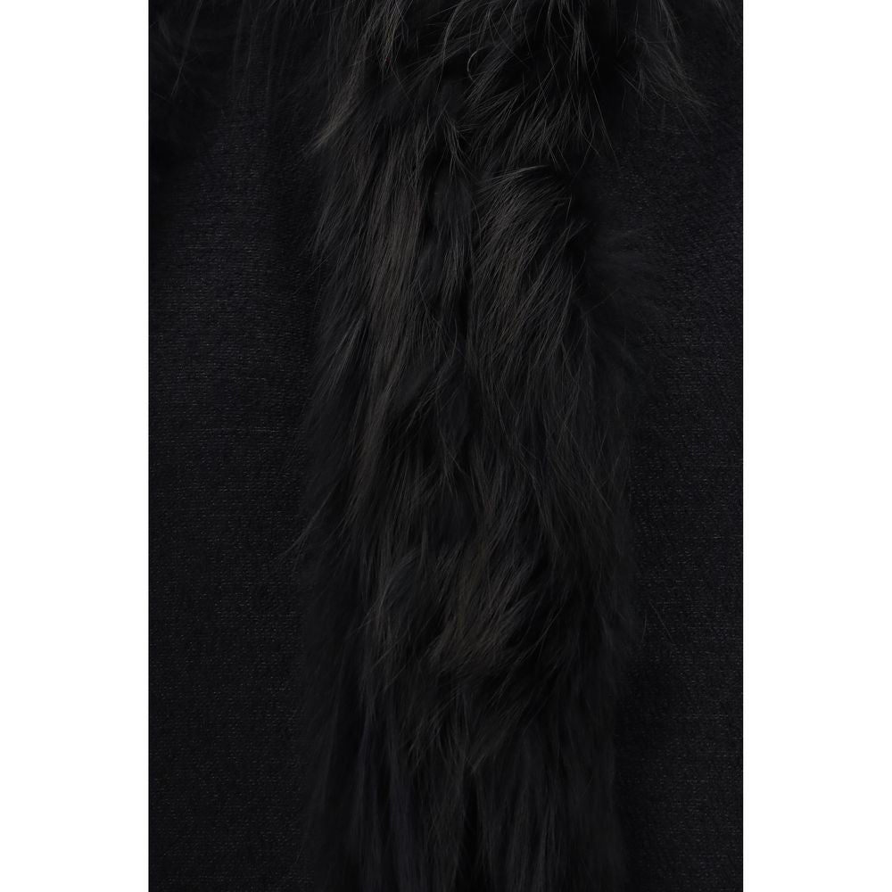 Fendi Schwarze Weste aus Lammwolle Oves Aries, ärmellos