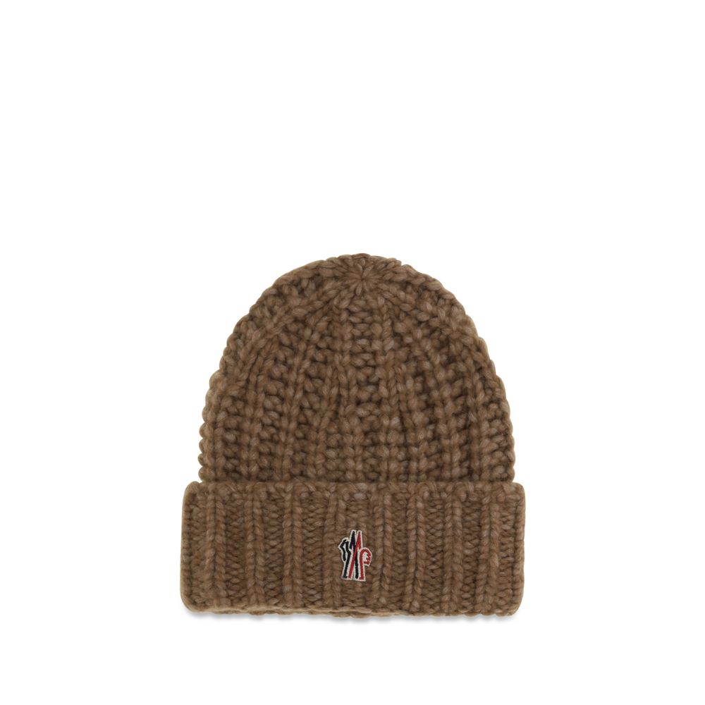 Moncler Grenoble Mütze aus brauner Alpaka-Vicugna Pacos Wolle