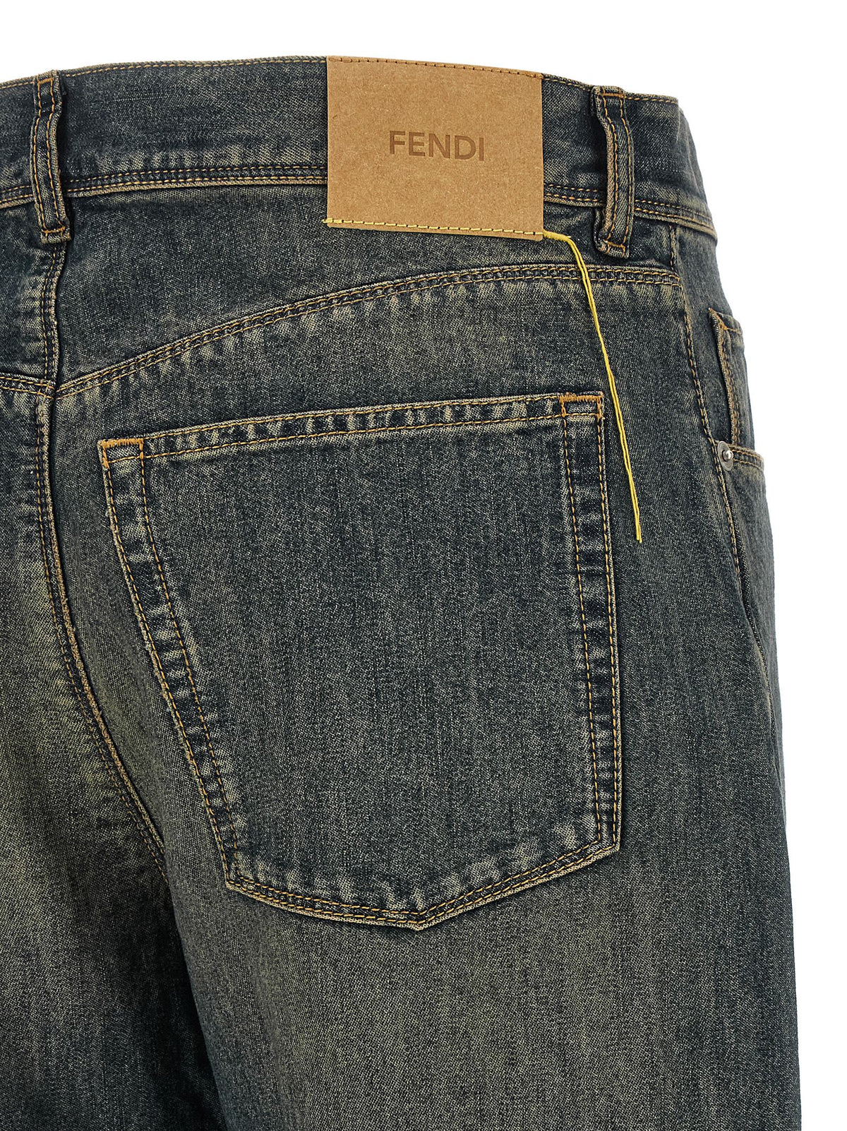 Fendi Blaue Jeans aus Baumwolle im geraden Schnitt
