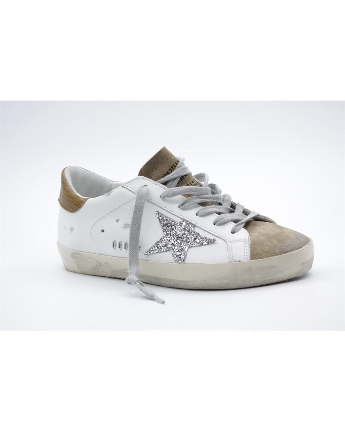 Golden Goose Braune Leder- und Textil-Sneaker mit niedrigem Schaft