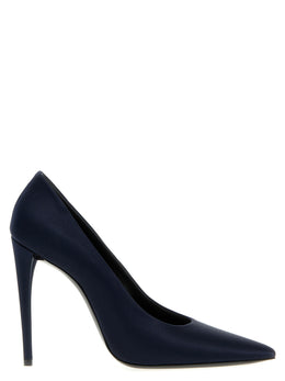 Saint Laurent Blaue Pumps aus Polyester mit hohem Absatz