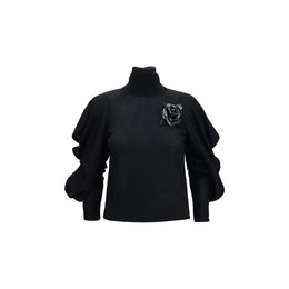 Blumarine Schwarzer Wollpullover Aries Turtleneck