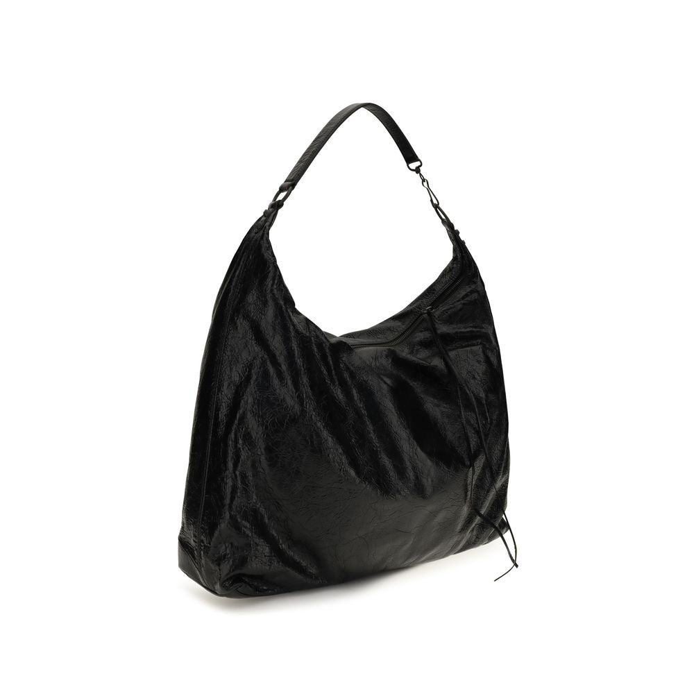 Balenciaga Schwarze Lammleder Schultertasche Ovis Aries