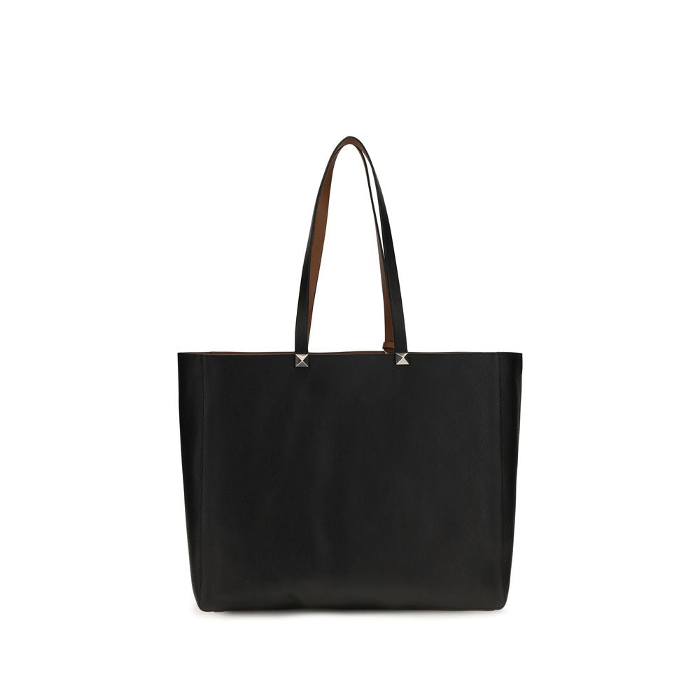 Valentino Garavani Schwarze Bos Taurus Kalbsleder Schultertasche