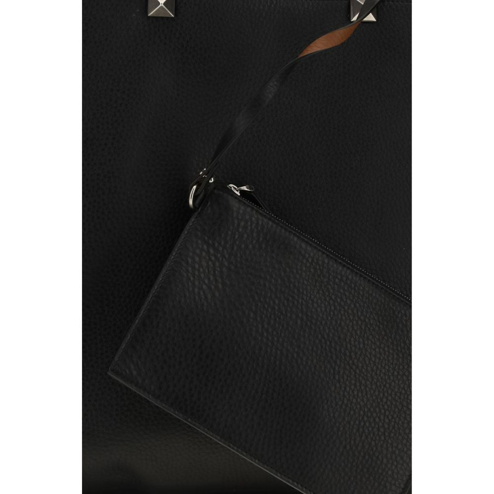 Valentino Garavani Schwarze Bos Taurus Kalbsleder Schultertasche
