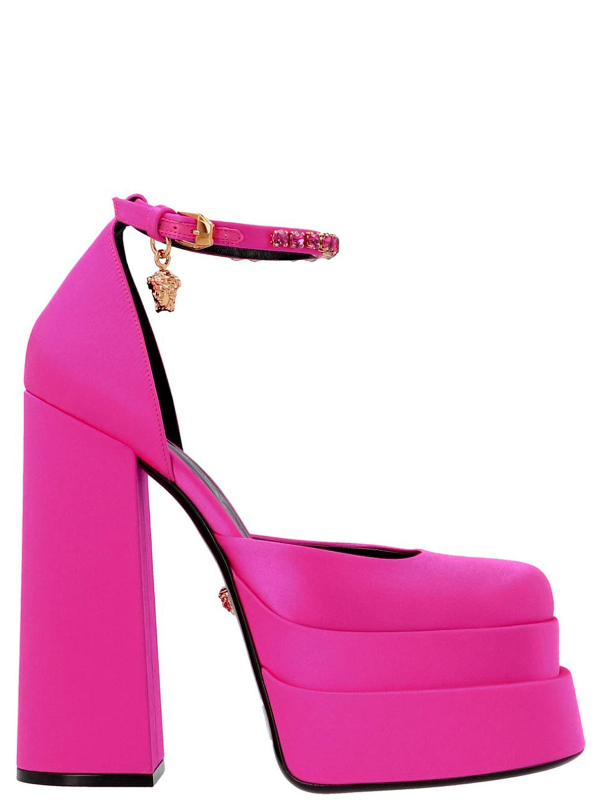 Versace Fuchsia Viskose Plateau-Pumps