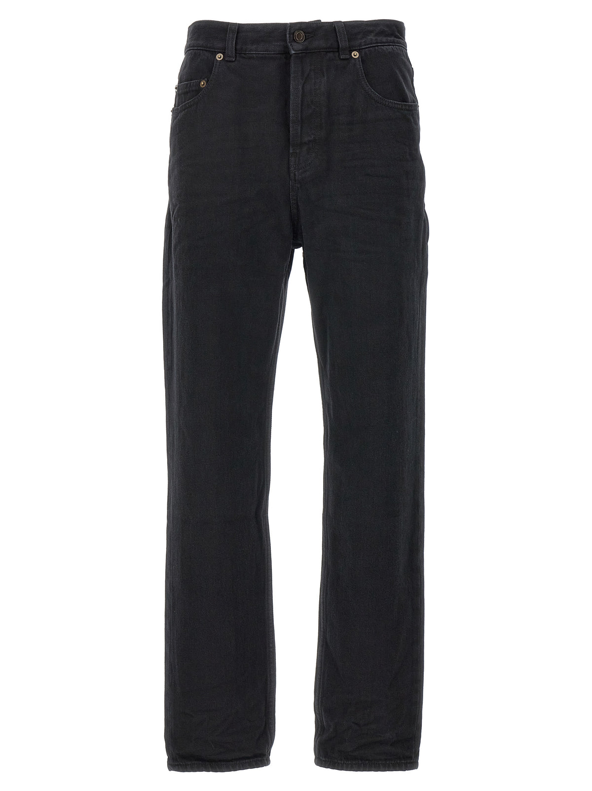 Saint Laurent Schwarze Baumwoll-Jeans mit geradem Bein