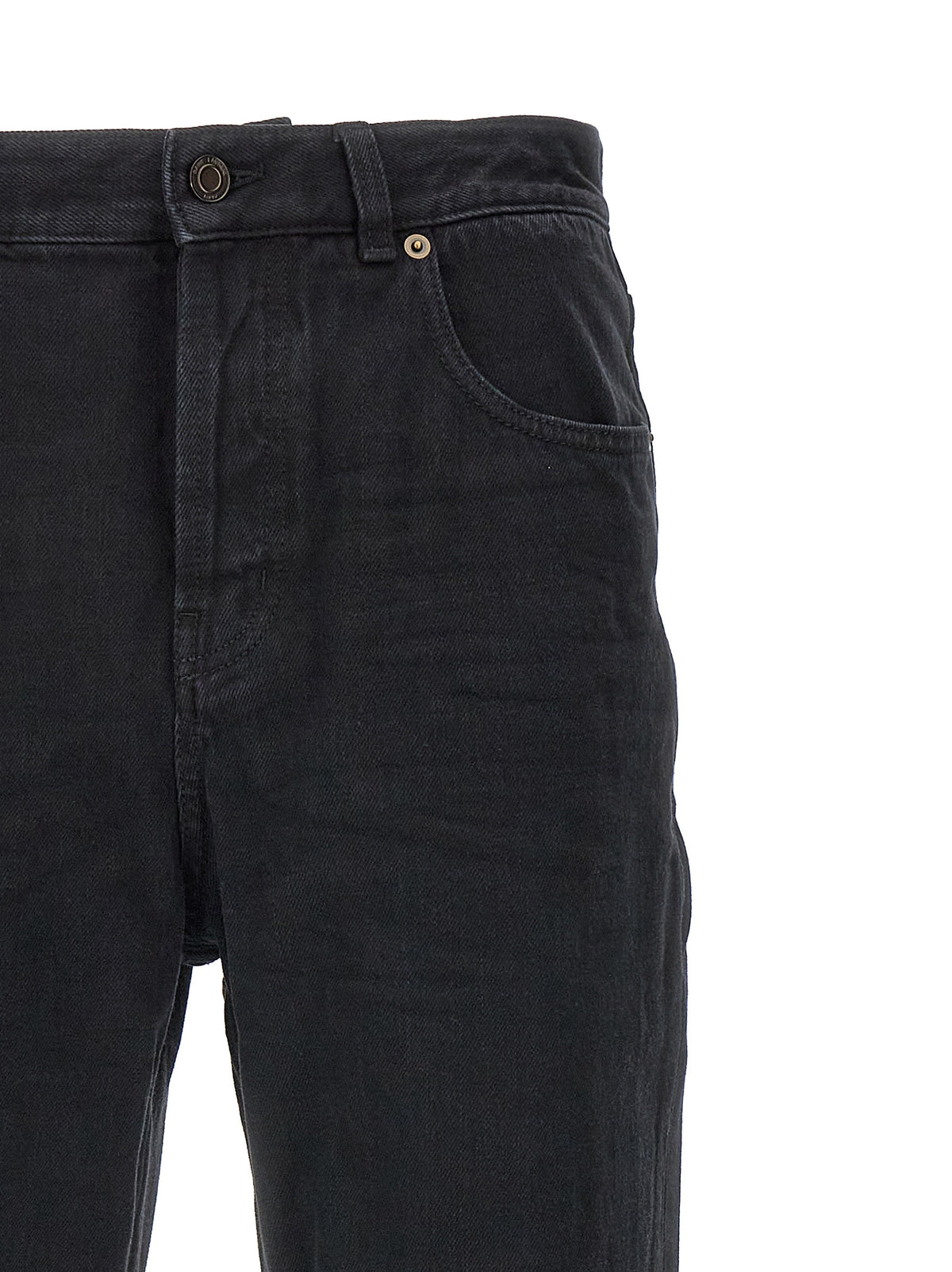 Saint Laurent Schwarze Baumwoll-Jeans mit geradem Bein