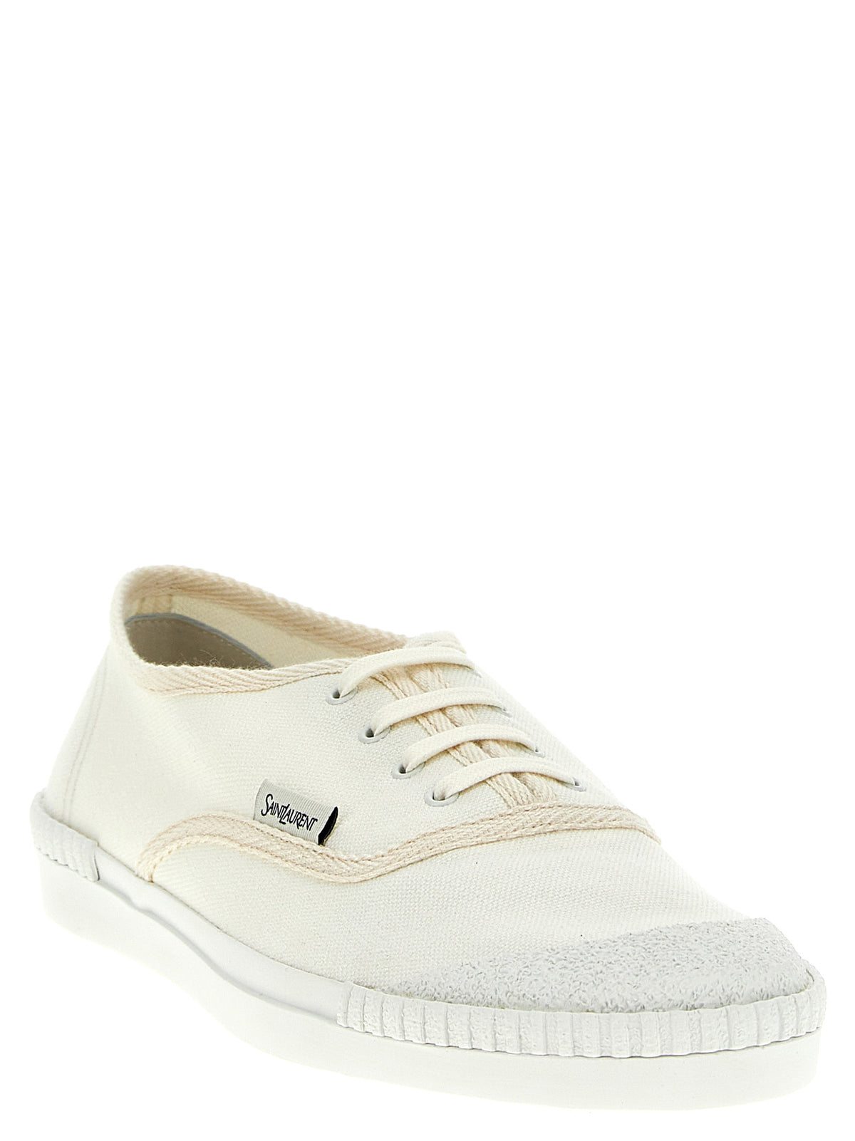 Saint Laurent Weiße Low-Top-Sneaker aus Baumwolle