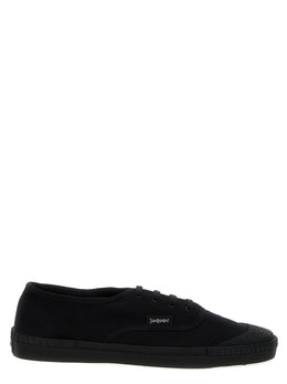 Saint Laurent Schwarze Low-Top-Sneaker aus Baumwolle