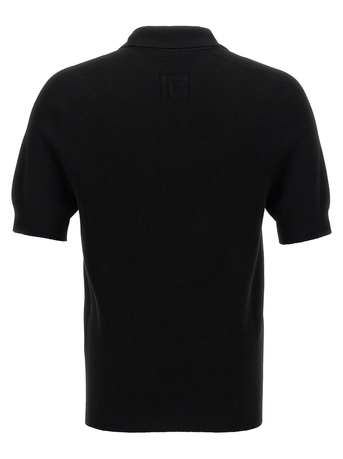 Balmain Schwarzes Polohemd aus Merinowolle