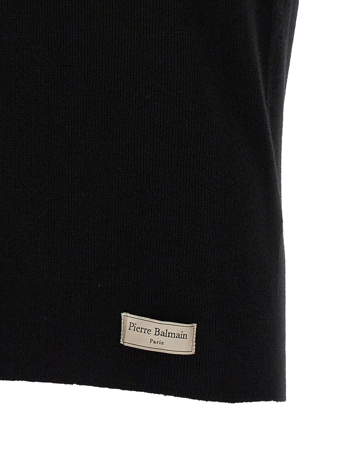 Balmain Schwarzes Polohemd aus Merinowolle