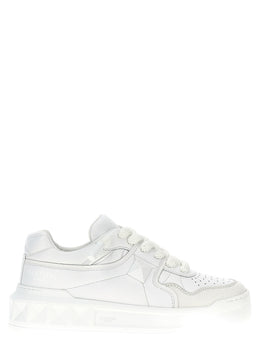 Valentino Garavani Weiße Low-Top-Sneaker aus Lammleder