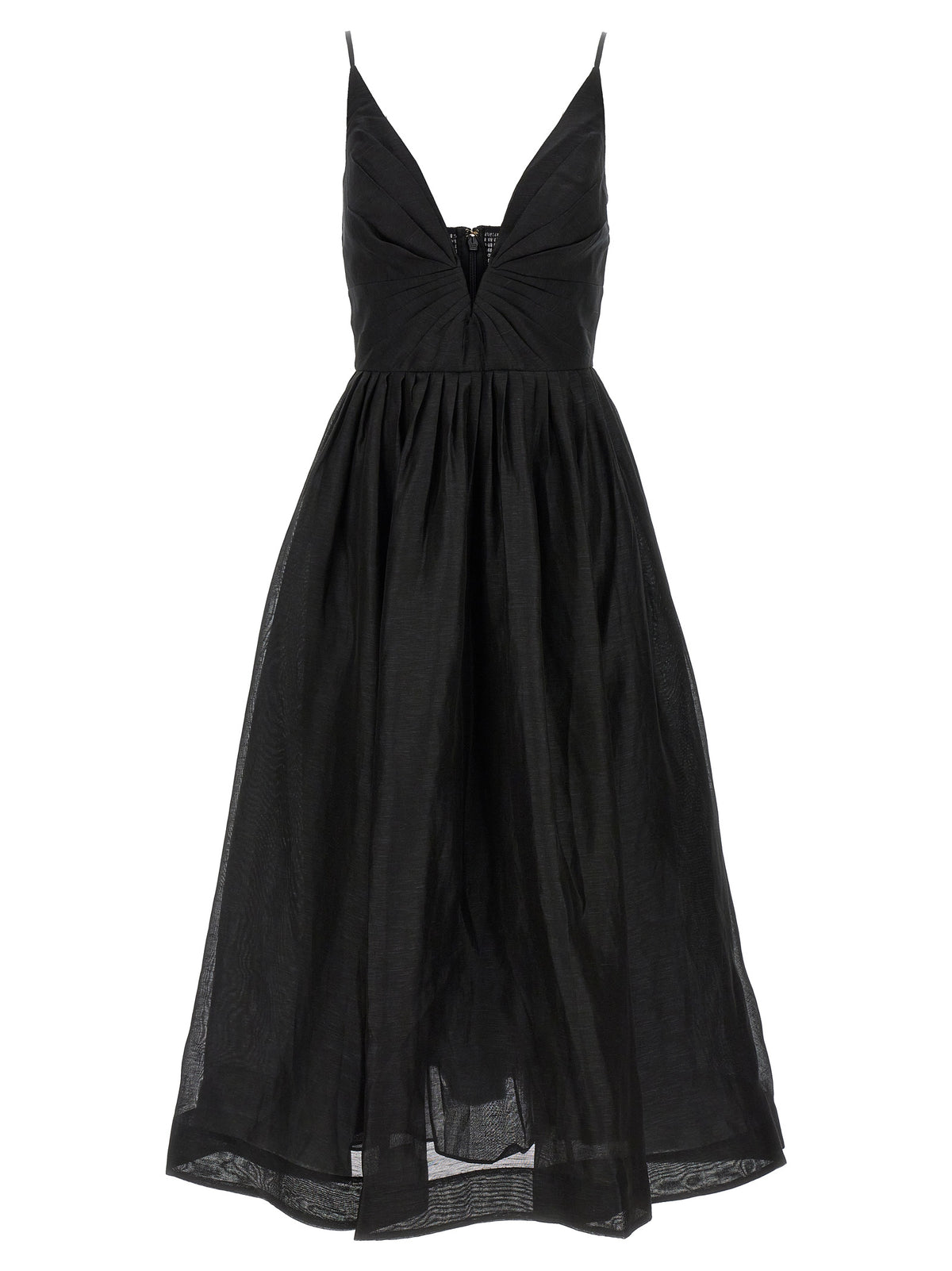 Zimmermann Schwarzes Leinen-Cocktailkleid