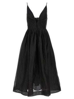 Zimmermann Schwarzes Leinen-Cocktailkleid