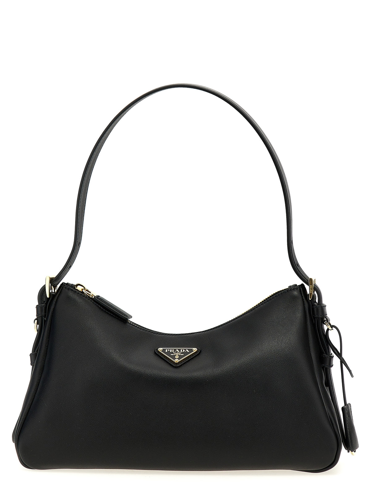 Prada Schwarze Kalbsleder-Schultertasche