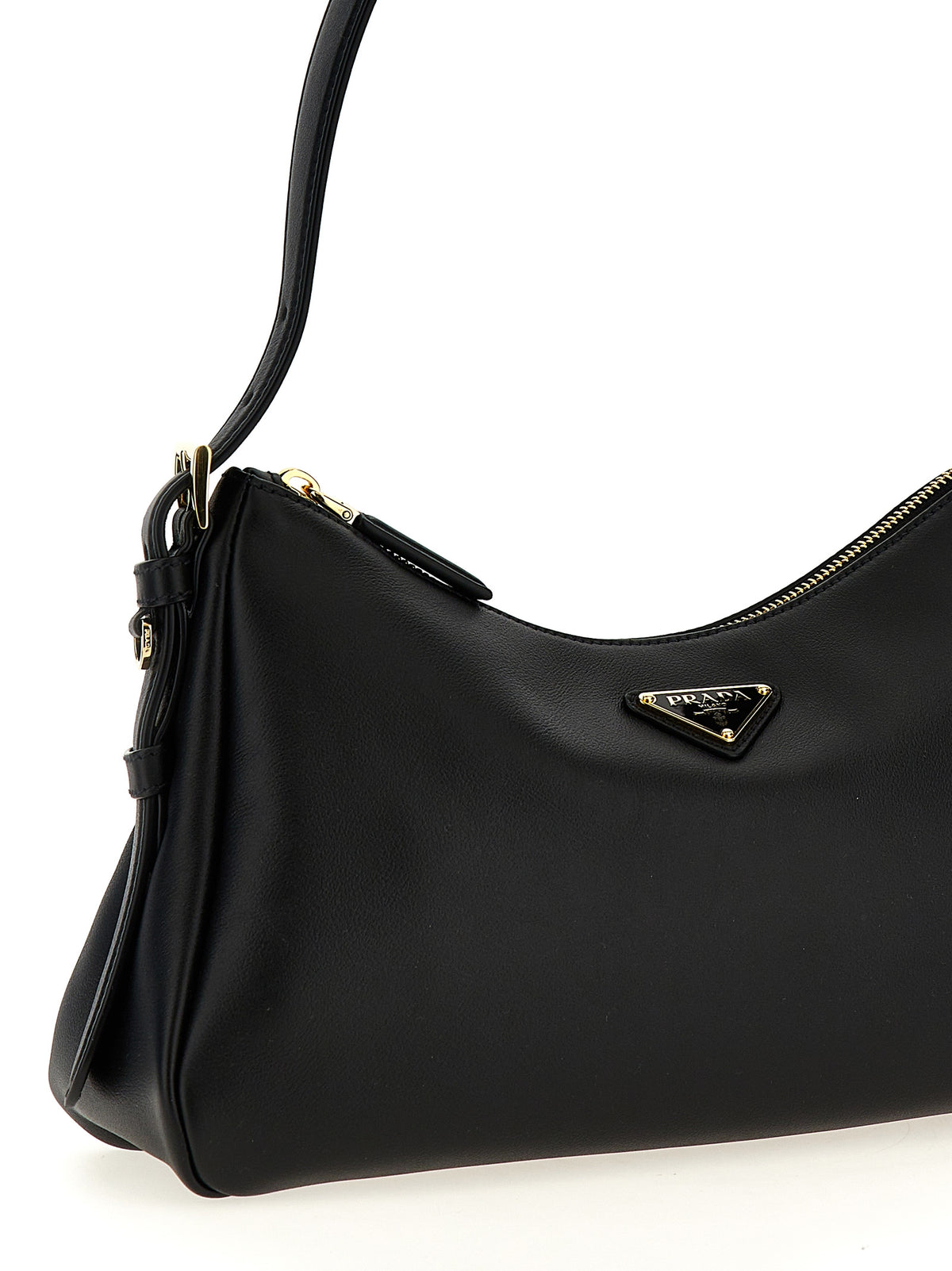Prada Schwarze Kalbsleder-Schultertasche