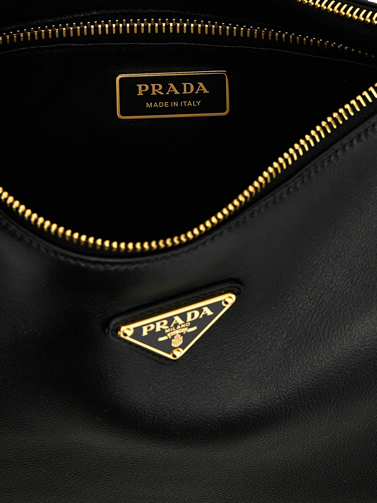 Prada Schwarze Kalbsleder-Schultertasche