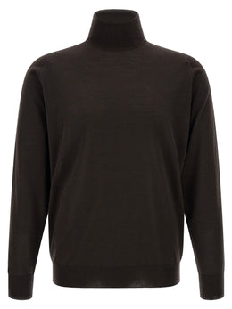 JOHN SMEDLEY Brauner Cardigan aus Merinowolle