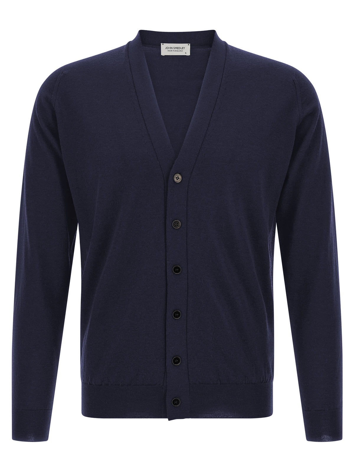 JOHN SMEDLEY Blauer Cardigan aus Merinowolle
