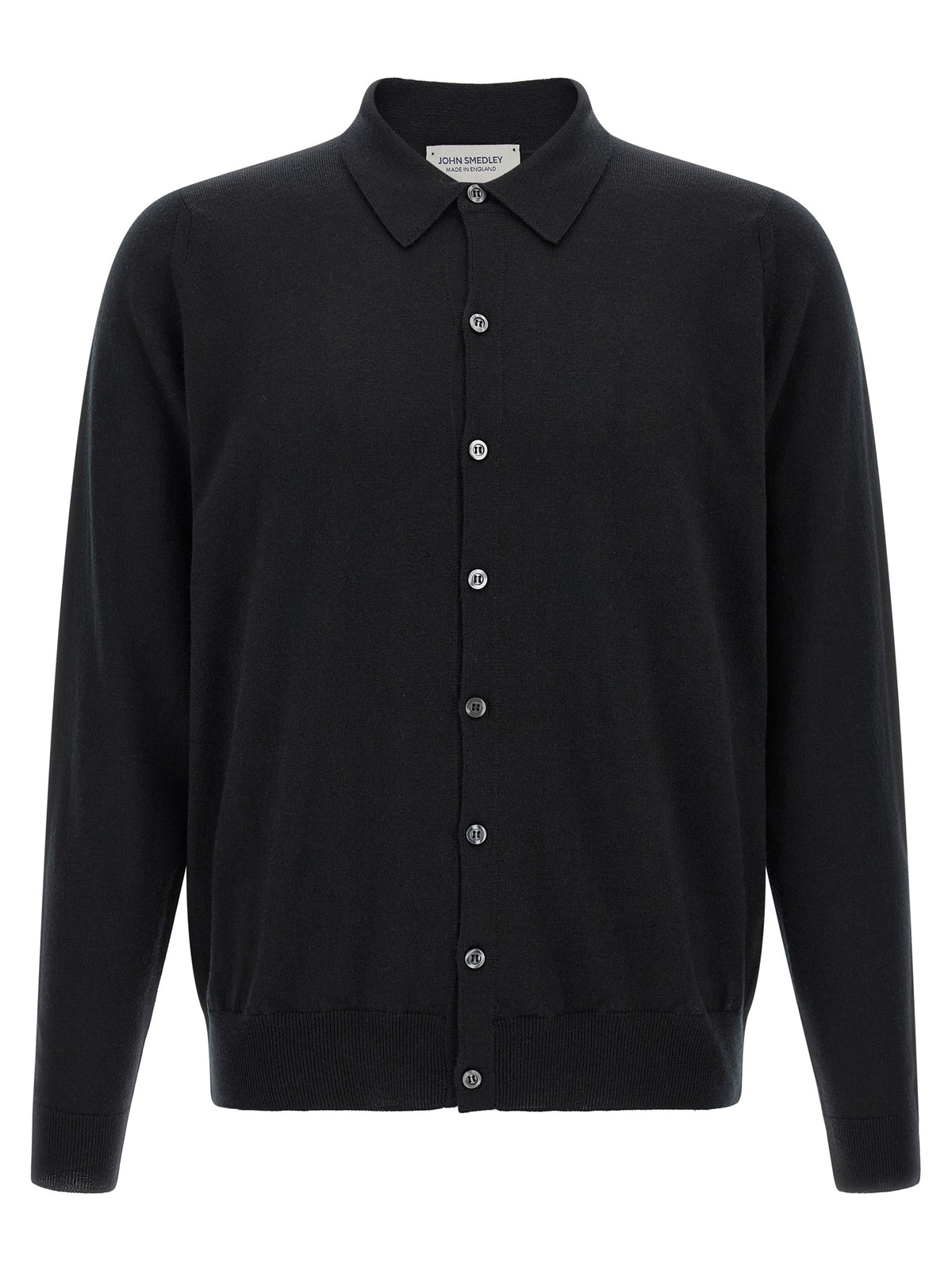 JOHN SMEDLEY Schwarze Bluse aus Merinowolle