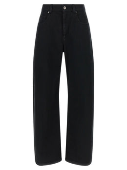 Brunello Cucinelli Schwarze Jeans aus Baumwolle mit geradem Bein