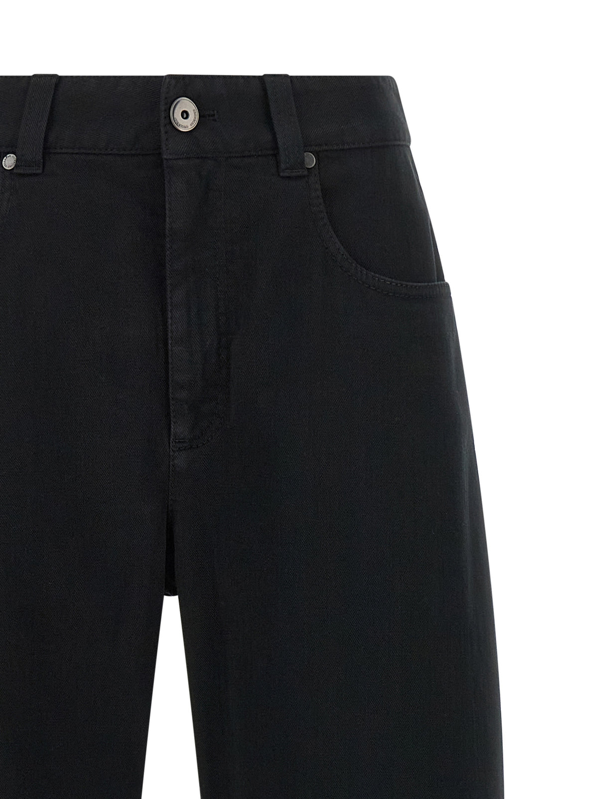 Brunello Cucinelli Schwarze Jeans aus Baumwolle mit geradem Bein