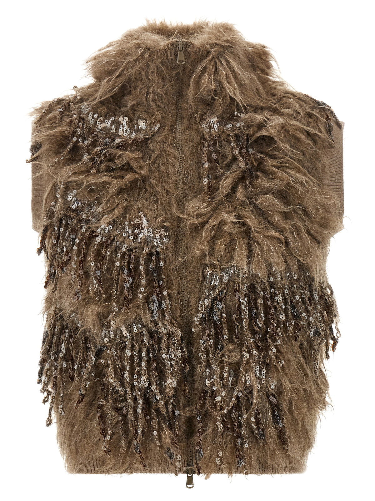 Brunello Cucinelli Brauner Woll-Westen