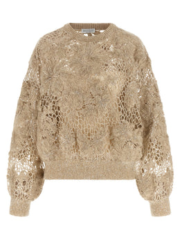 Brunello Cucinelli Beige Wollstrickjacke