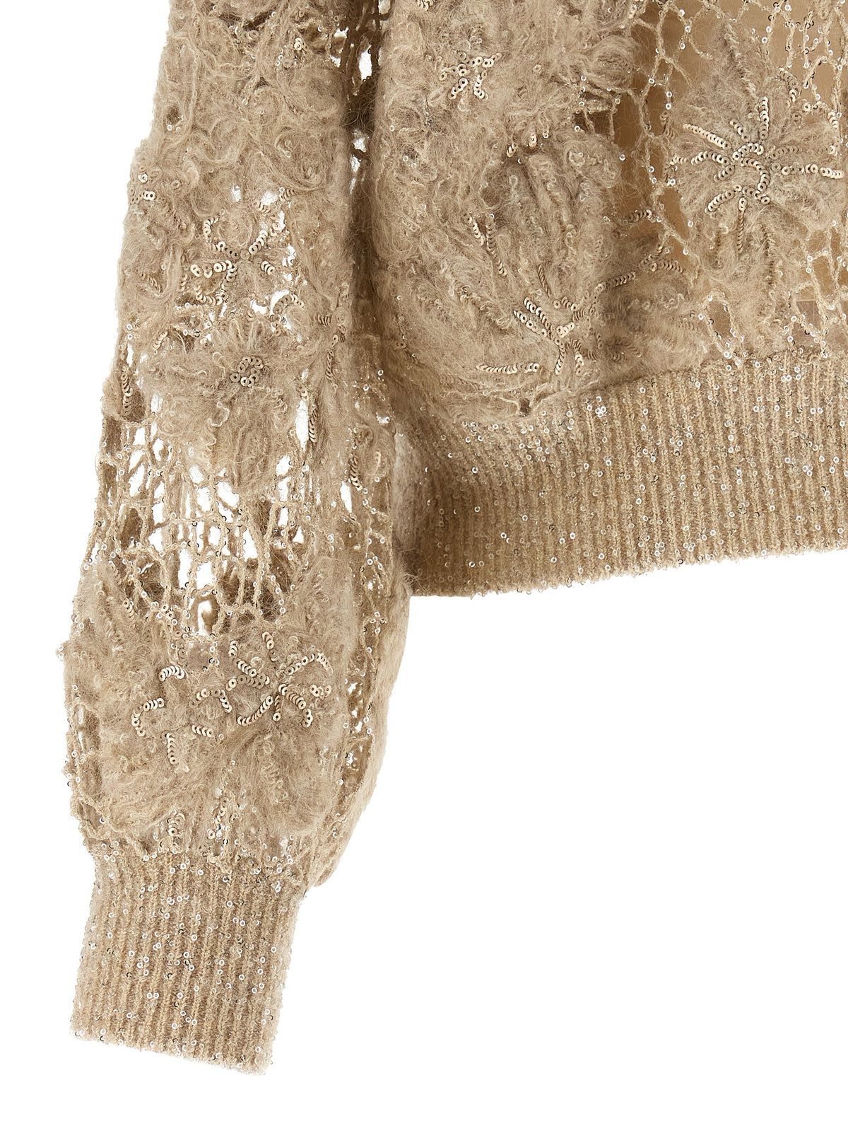 Brunello Cucinelli Beige Wollstrickjacke