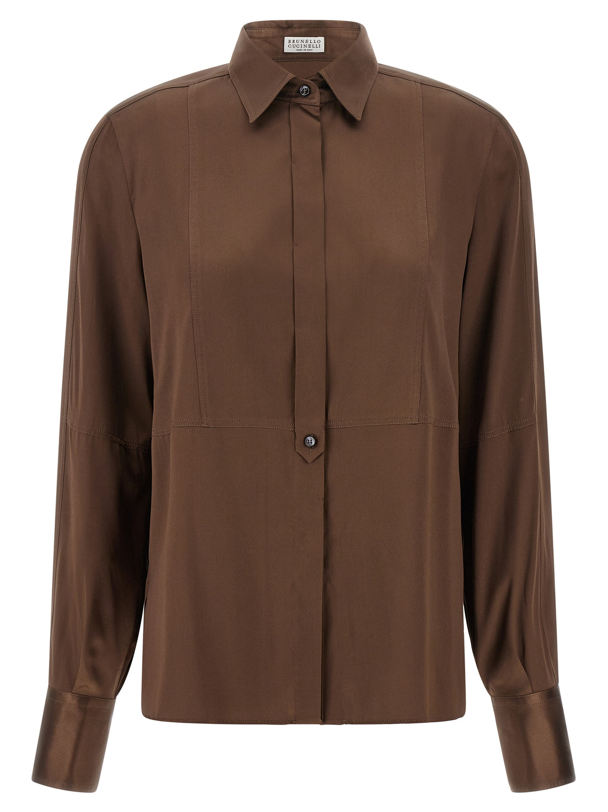 Brunello Cucinelli Braune Seidenbluse