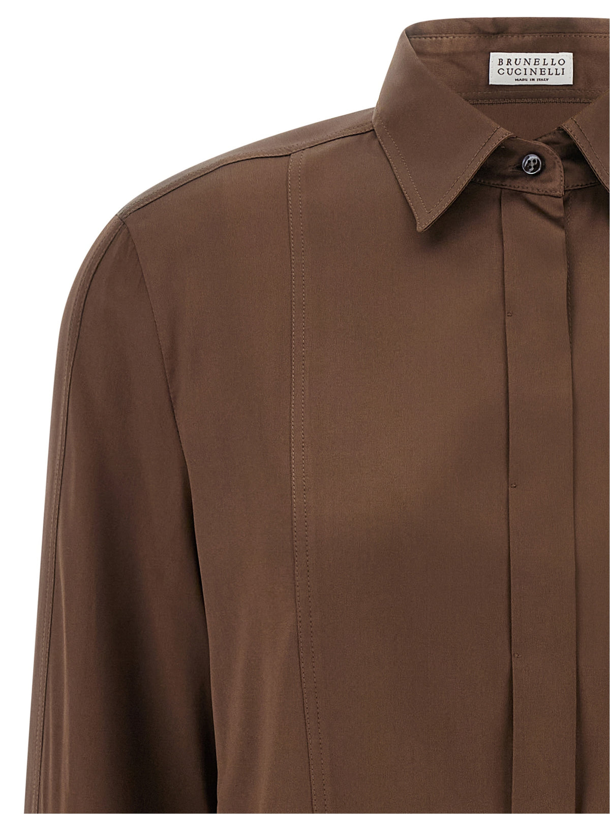 Brunello Cucinelli Braune Seidenbluse