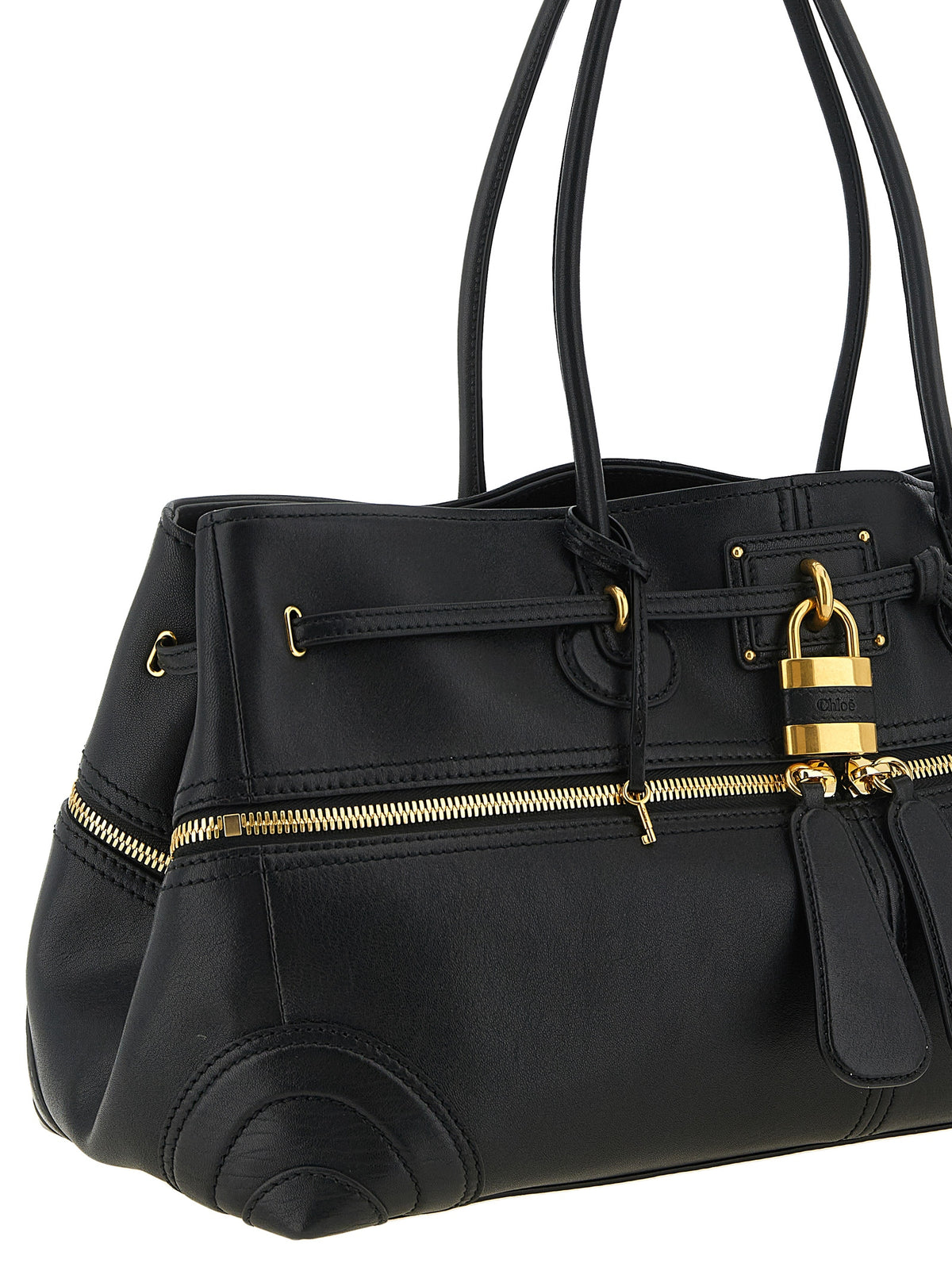 Chloé Schwarze Lammleder-Schultertasche