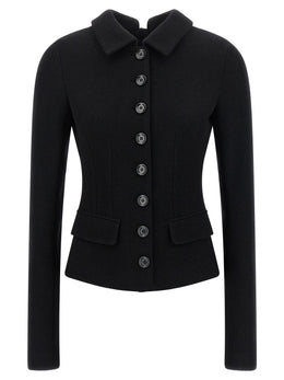 Dolce & Gabbana Schwarzer Blazer aus reiner Schurwolle