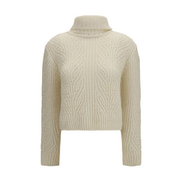 Moncler Beige Wollpullover Oves Aries Rollkragenpullover