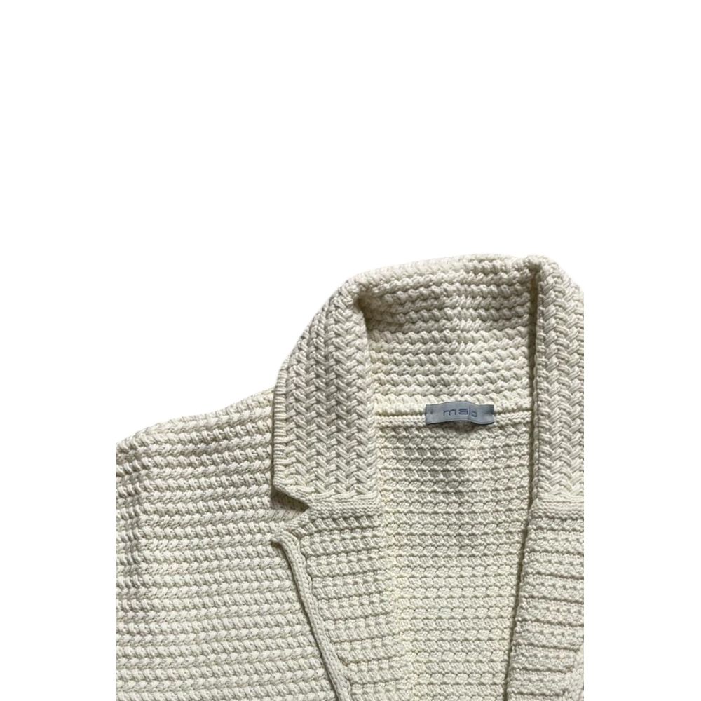 Malo Herren-Strickjacke aus weißer Baumwolle