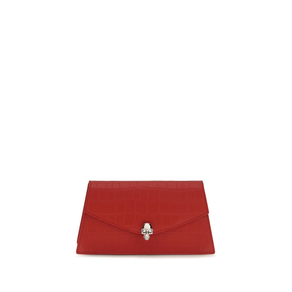 Alexander McQueen Rote Bos Taurus Clutch aus Kalbsleder
