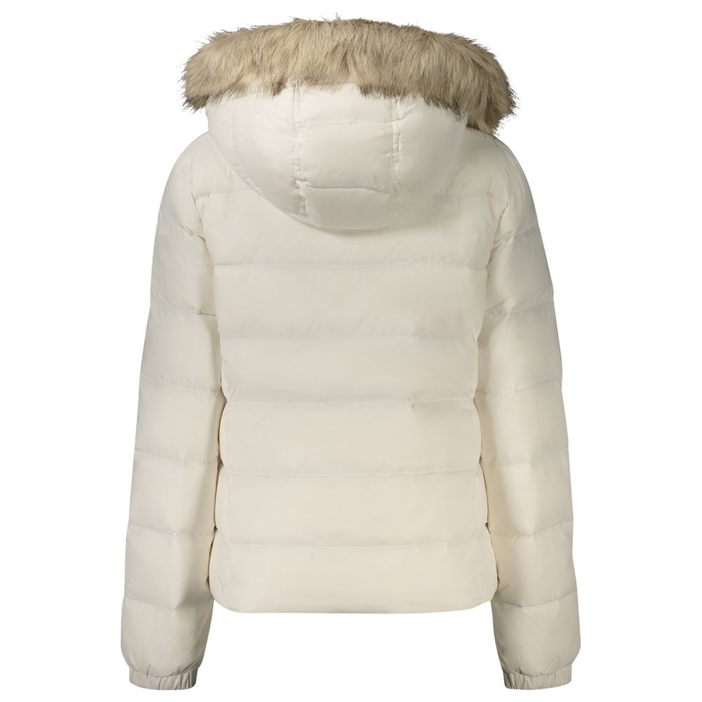 Tommy Hilfiger Weiße Polyester-Jacke in voller Länge