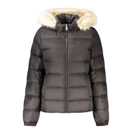 Tommy Hilfiger Schwarze Polyester-Jacke in voller Länge