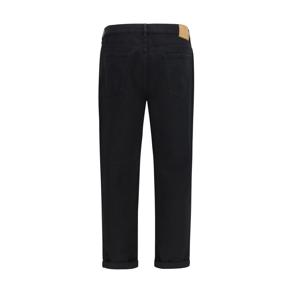 Brunello Cucinelli Schwarze Jeans aus Baumwolle mit geradem Bein